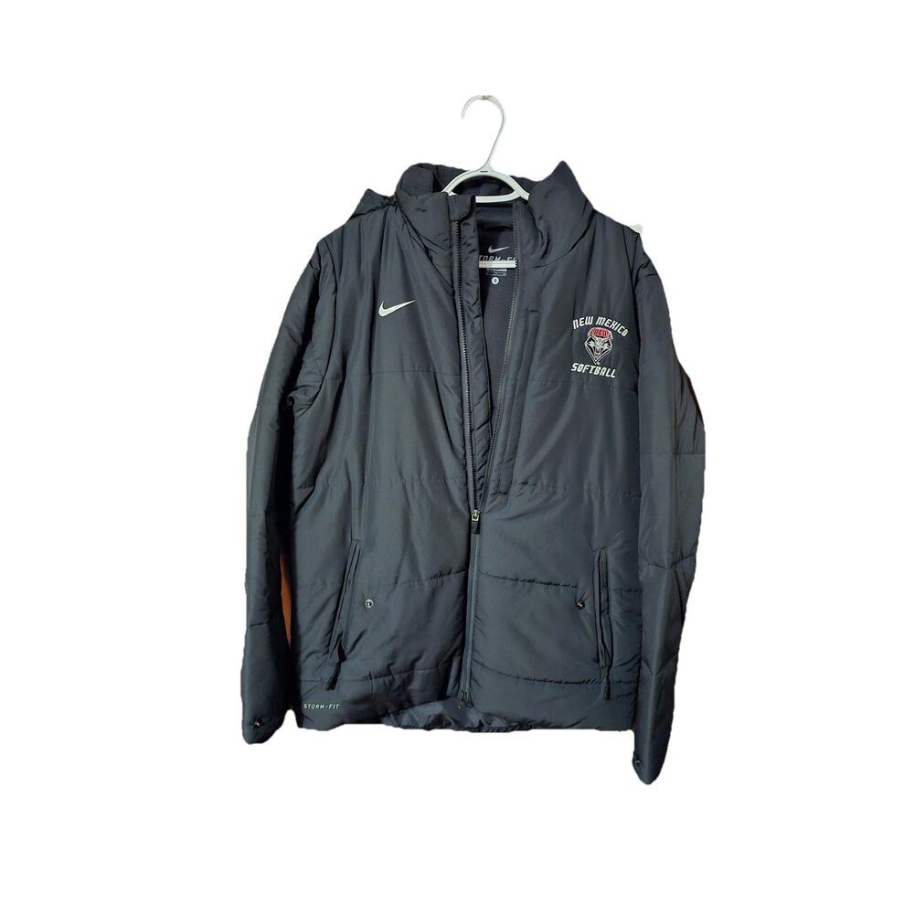 Nike Storm Fit Mens Small New Mexico Softball LOBOS Parka Team Sports Coat Gray